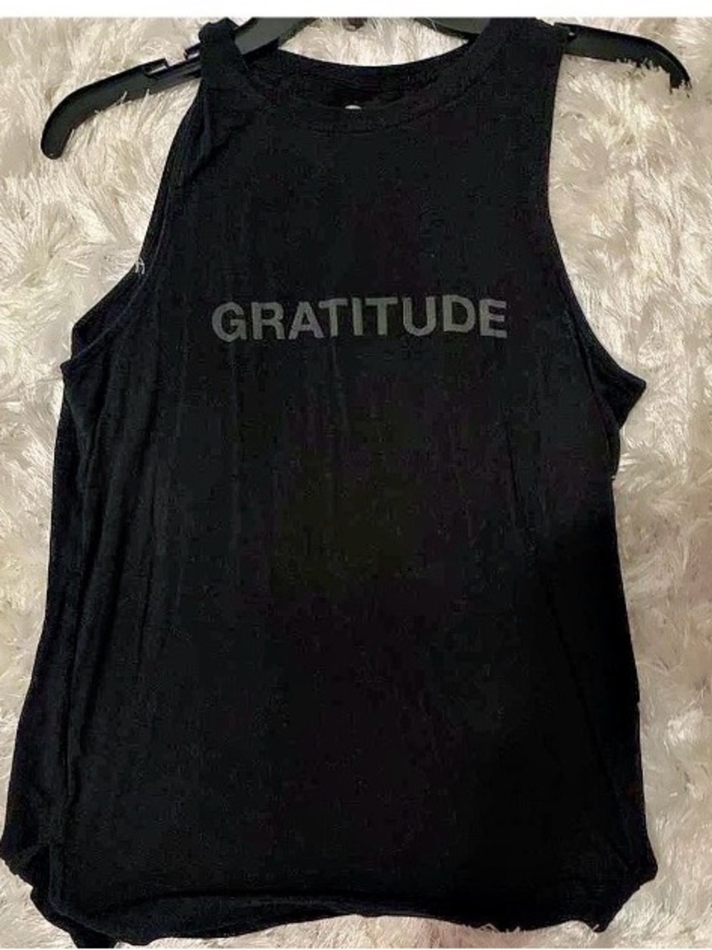 Noli Black 'Gratitude' Graphic Muscle Tank